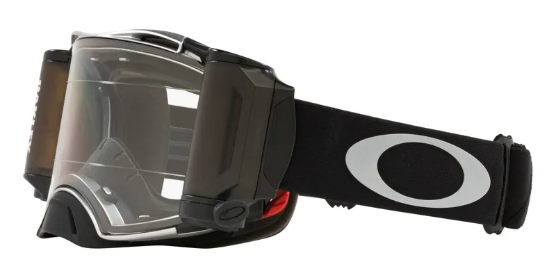 Oakley Airbrake MX Goggles - Tuff Blocks Gunmetal Black/Clear Roll Off-7