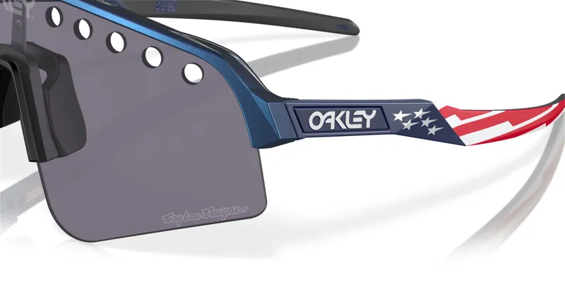 Oakley Sutro Lite Sweep Cycling Sunglasses - TLD Blue Colorshift/Prizm Grey Lens-6