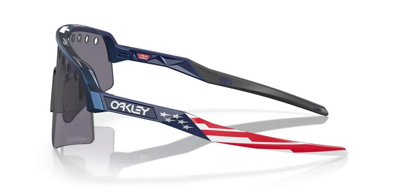 Oakley Sutro Lite Sweep Cycling Sunglasses - TLD Blue Colorshift/Prizm Grey Lens-5