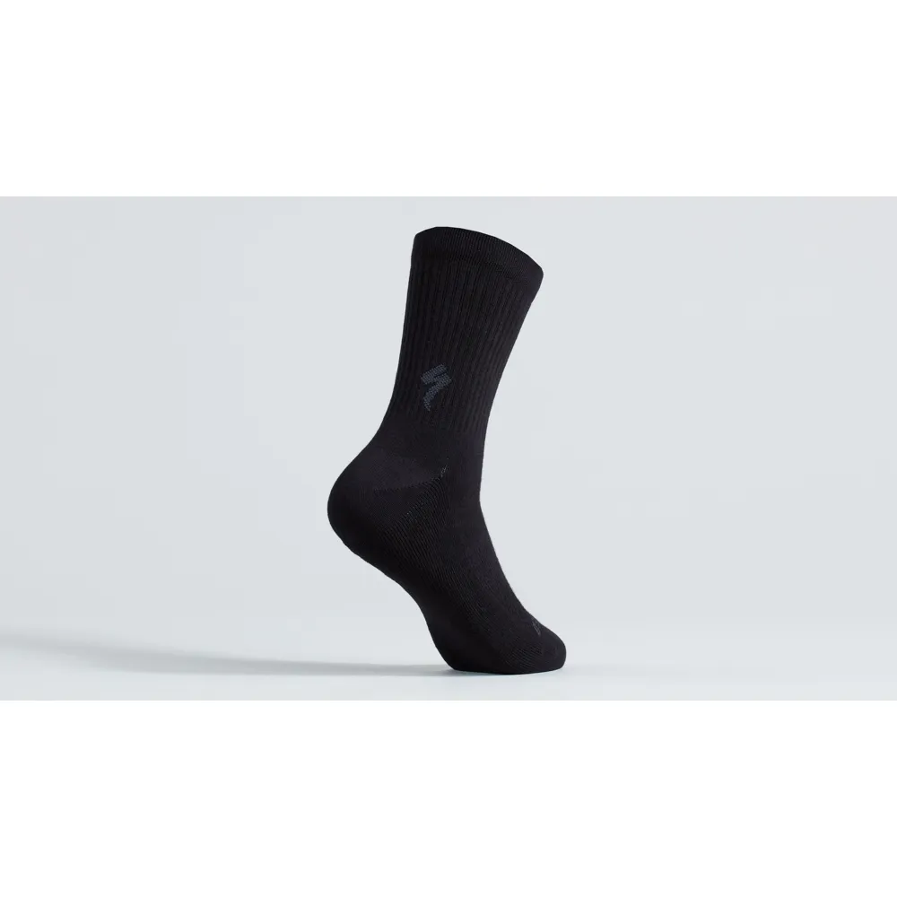 uPRISE Bikes Specialized Cotton Tall Socks - Black | Price match, 365 day return s, 18-Month Warranty, Finance Available & Free UK Delivery