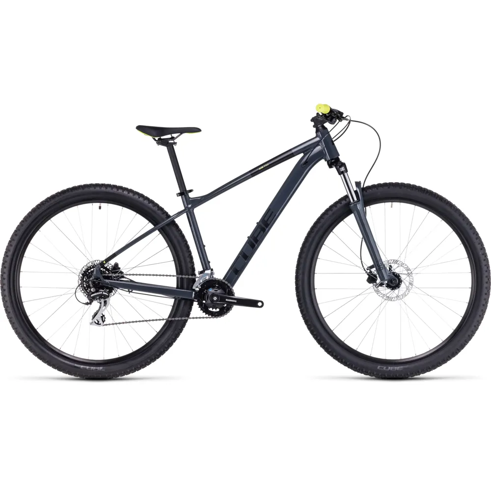 uPRISE Bikes Cube Aim Pro 27.5/29er 2024 Hardtail Mountain Bike -  Grey/Flashyellow | Price match, 365 day return s, 18-Month Warranty, Finance Available & Free UK Delivery