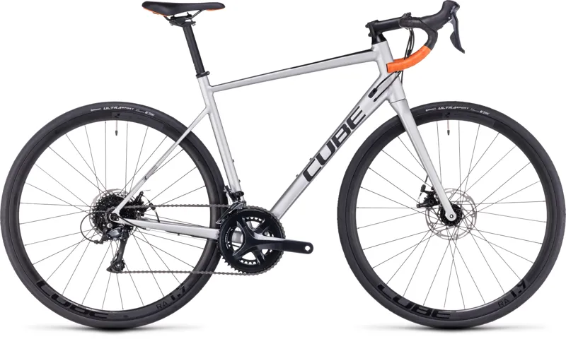 Cube Attain Pro 2024 Endurance Road Bike Silver Orange