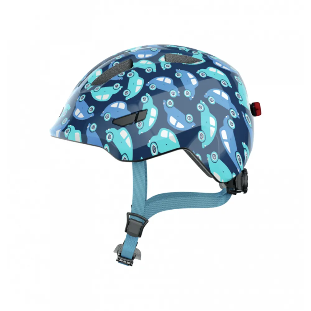 uPRISE Bikes Abus Smiley 3.0 LED Kids Helmet - Blue Car | Price match, 365 day return s, 18-Month Warranty, Finance Available & Free UK Delivery
