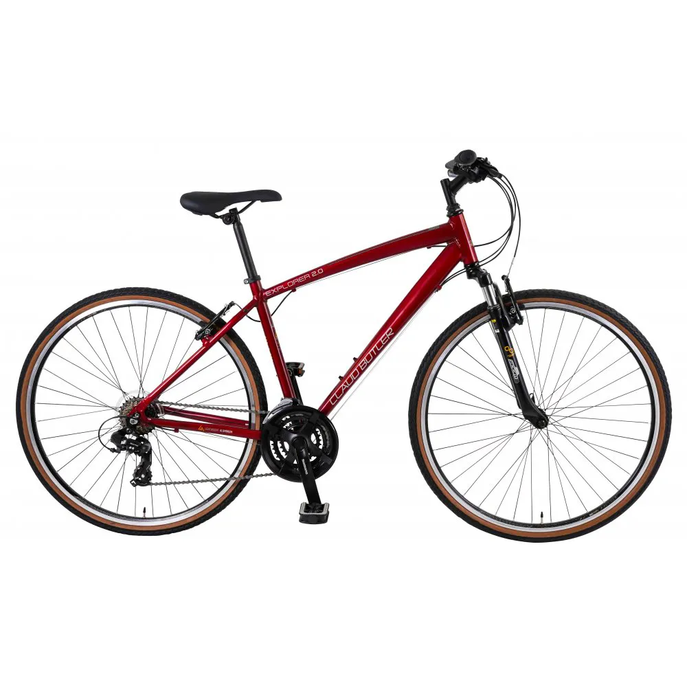 uPRISE Bikes Claud Butler Explorer 2.0 Hybrid Bike - Red | Price match, 365 day return s, 18-Month Warranty, Finance Available & Free UK Delivery