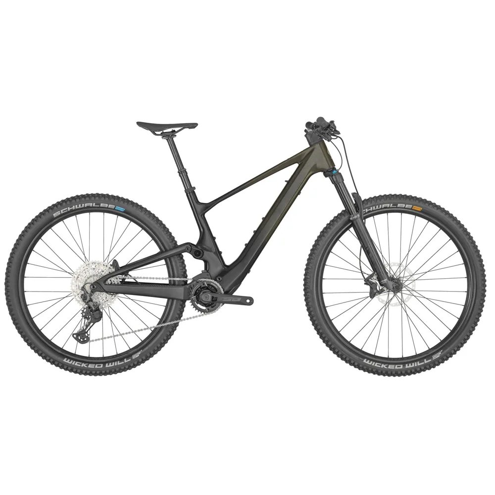uPRISE Bikes Scott Lumen eRIDE 910 2024 Electric Full Sus MTB - Black/Yellow Flakes | Price match, 365 day return s, 18-Month Warranty, Finance Available & Free UK Delivery
