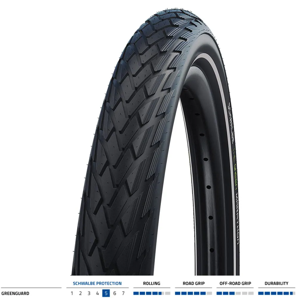 uPRISE Bikes Schwalbe Green Marathon 20 x 1.75 Folding Bike Tyre - Black | Price match, 365 day return s, 18-Month Warranty, Finance Available & Free UK Delivery