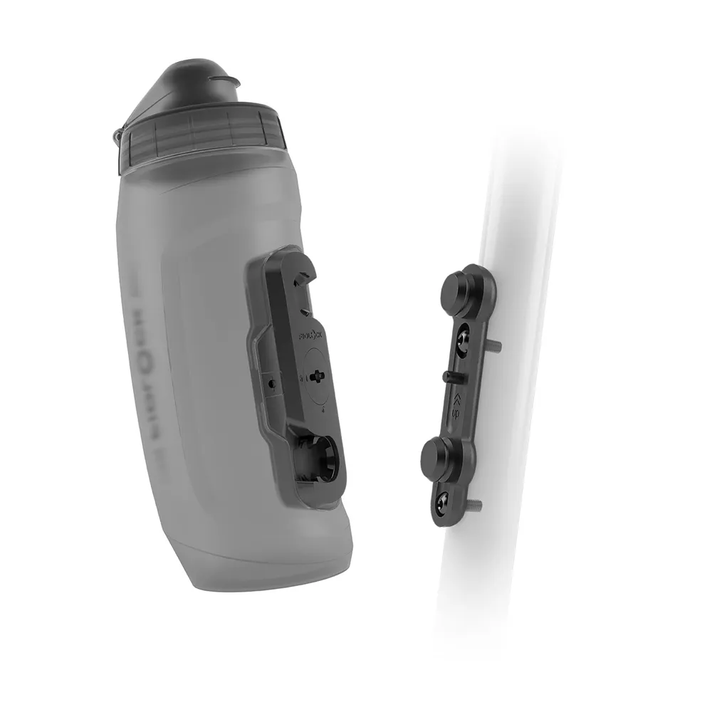 uPRISE Bikes Fidlock TWIST 590ml Water Bottle + Bike Base - Trans Black | Price match, 365 day return s, 18-Month Warranty, Finance Available & Free UK Delivery