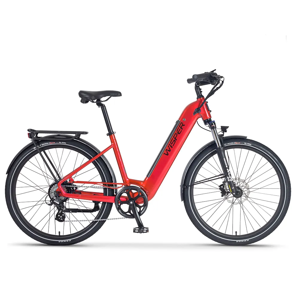 uPRISE Bikes Wisper Wayfarer H7 ST 450wh Unisex Electric Hybrid Bike - 18 -Red | Price match, 365 day return s, 18-Month Warranty, Finance Available & Free UK Delivery