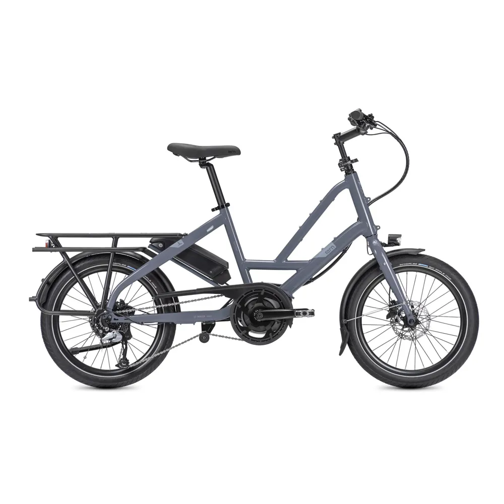 uPRISE Bikes Tern Quick Haul D8 Active Plus 20w Electric Urban Bike -Blue Grey | Price match, 365 day returns, 18-Month Warranty, Finance Available & Free UK Delivery