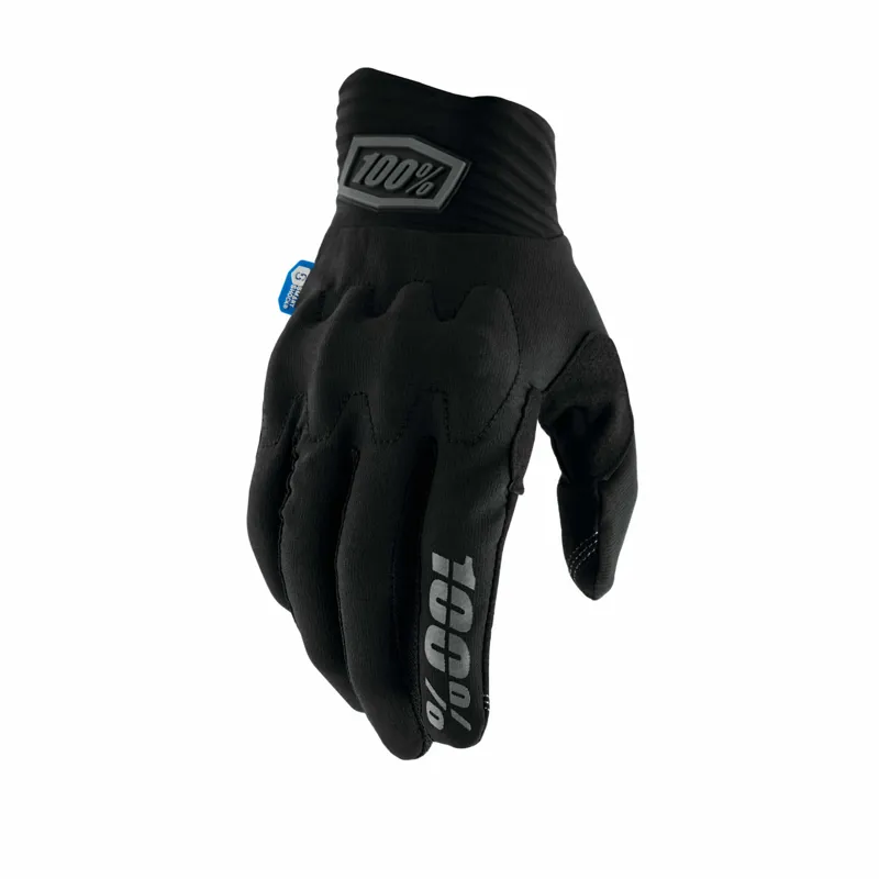 100 Percent Cognito Smart Shock Long Finger MTB Gloves - Black