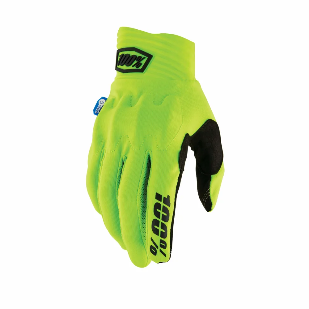 uPRISE Bikes 100 Percent Cognito Smart Shock Long Finger MTB Gloves - Fluo Yellow | Price match, 365 day return s, 18-Month Warranty, Finance Available & Free UK Delivery