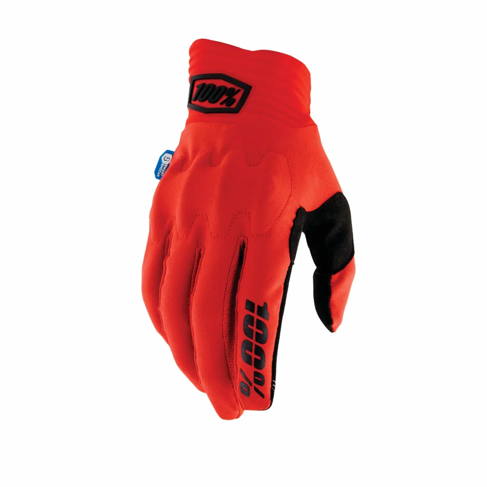 uPRISE Bikes 100 Percent Cognito Smart Shock Long Finger MTB Gloves - Red | Price match, 365 day return s, 18-Month Warranty, Finance Available & Free UK Delivery
