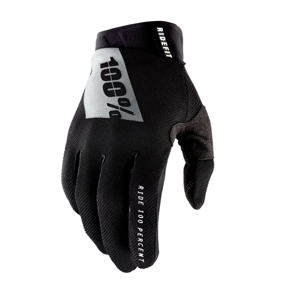 uPRISE Bikes 100 Percent Ridefit Long Finger Gloves - Black | Price match, 365 day return s, 18-Month Warranty, Finance Available & Free UK Delivery