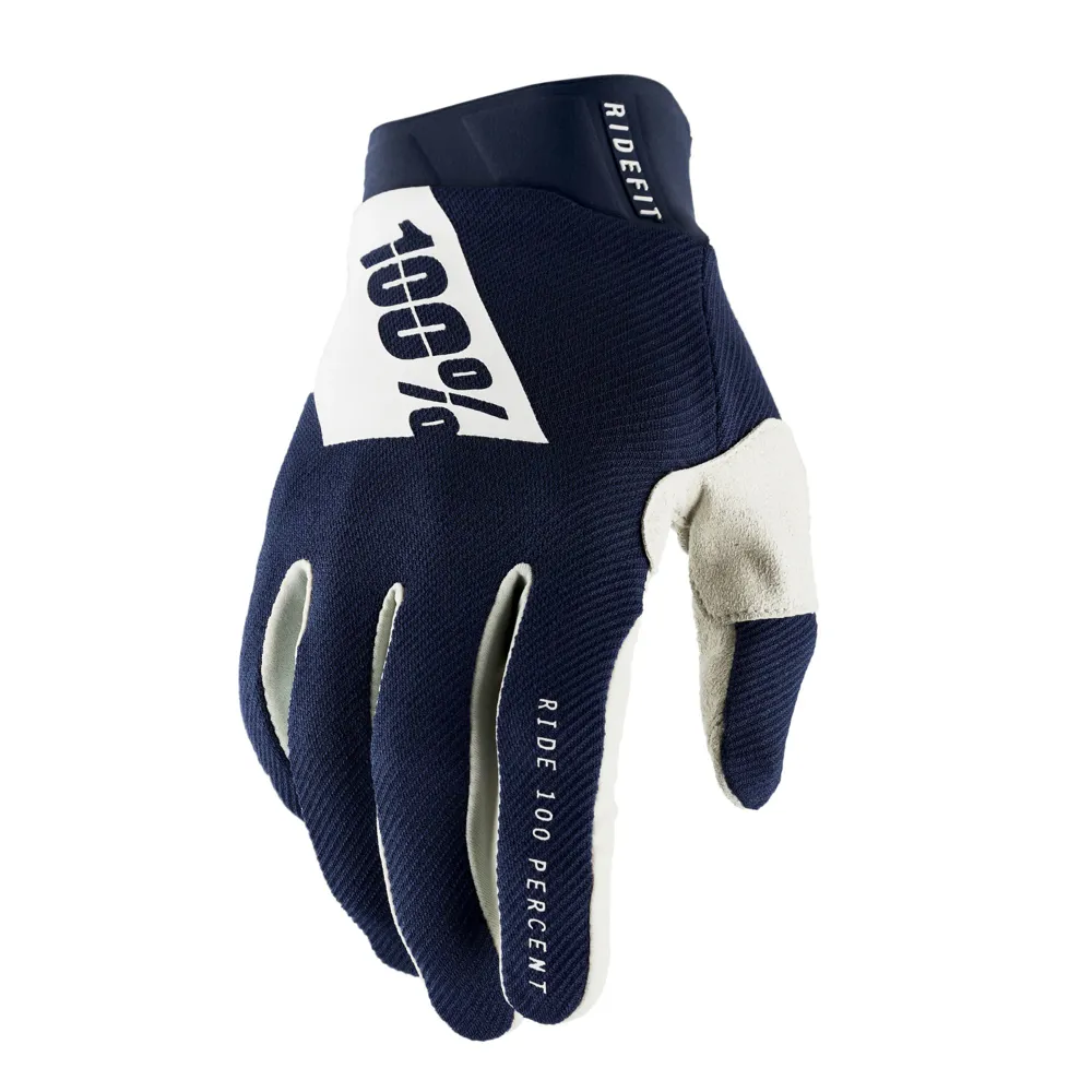 uPRISE Bikes 100 Percent Ridefit Long Finger Gloves - Navy/White | Price match, 365 day return s, 18-Month Warranty, Finance Available & Free UK Delivery