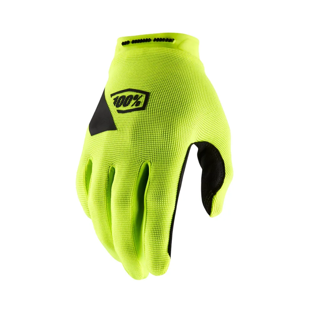 uPRISE Bikes 100 Percent Ridecamp Long Finger Gloves - Fluo Yellow | Price match, 365 day return s, 18-Month Warranty, Finance Available & Free UK Delivery