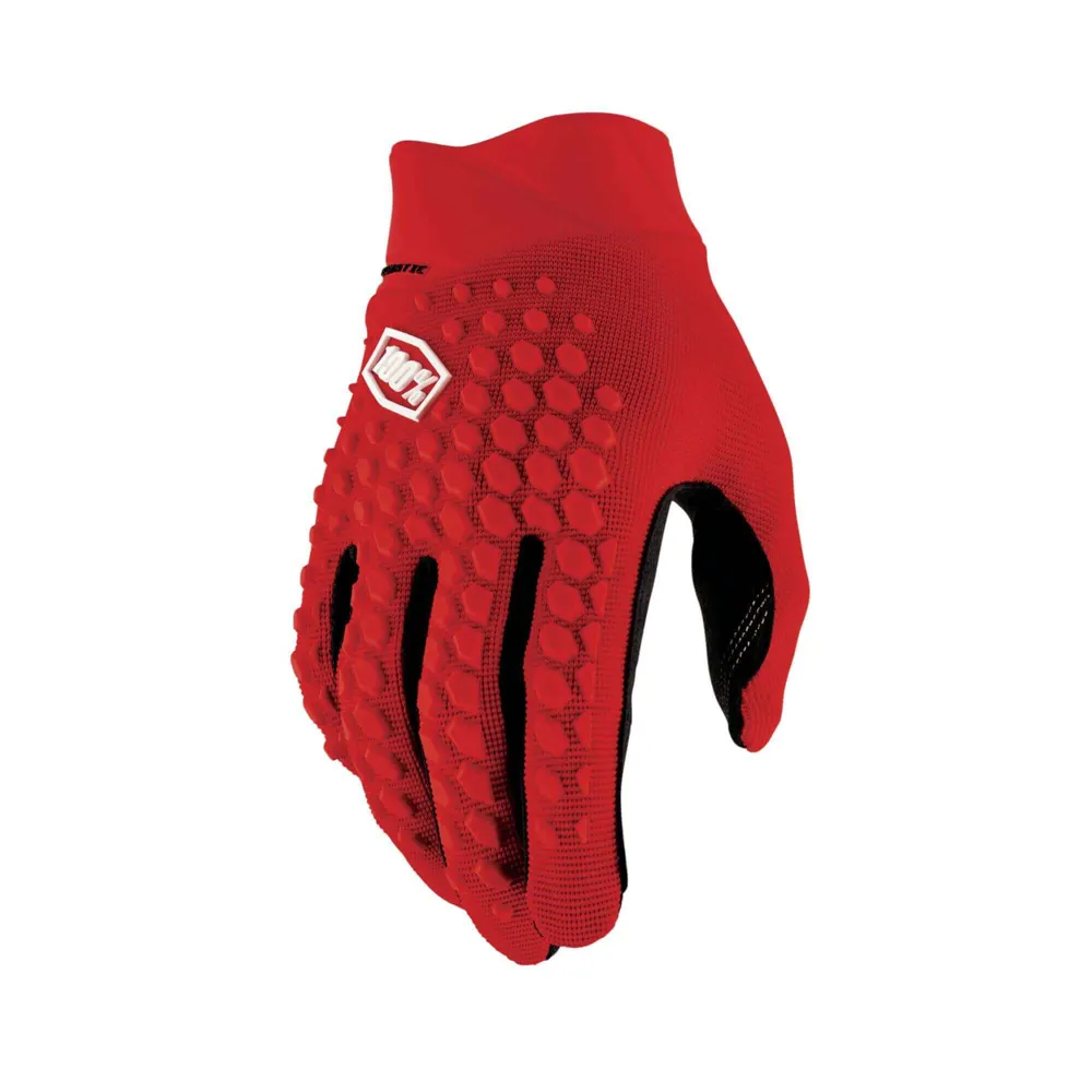 uPRISE Bikes 100 Percent Geomatic Long Finger Gloves - Red | Price match, 365 day return s, 18-Month Warranty, Finance Available & Free UK Delivery