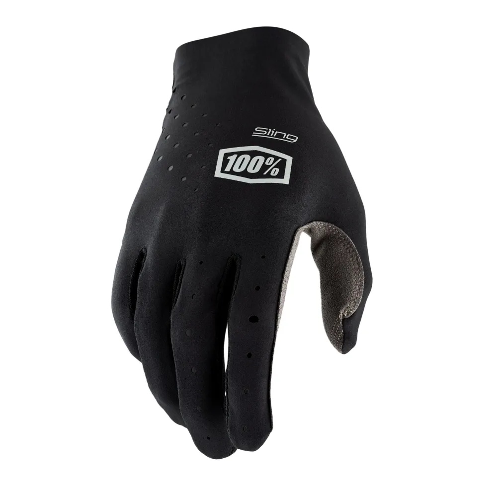 uPRISE Bikes 100 Percent Sling MX Long Finger Gloves - Black | Price match, 365 day return s, 18-Month Warranty, Finance Available & Free UK Delivery