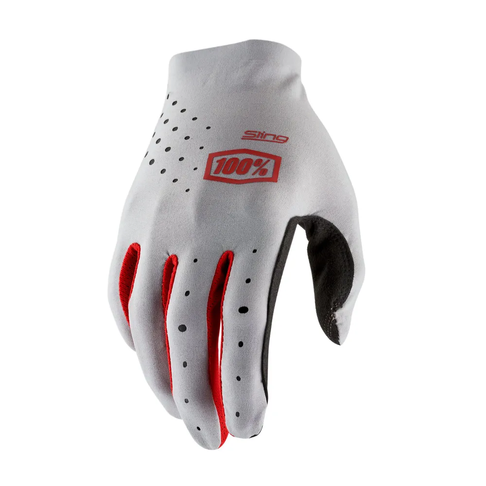 uPRISE Bikes 100 Percent Sling MX Long Finger Gloves - Grey | Price match, 365 day return s, 18-Month Warranty, Finance Available & Free UK Delivery