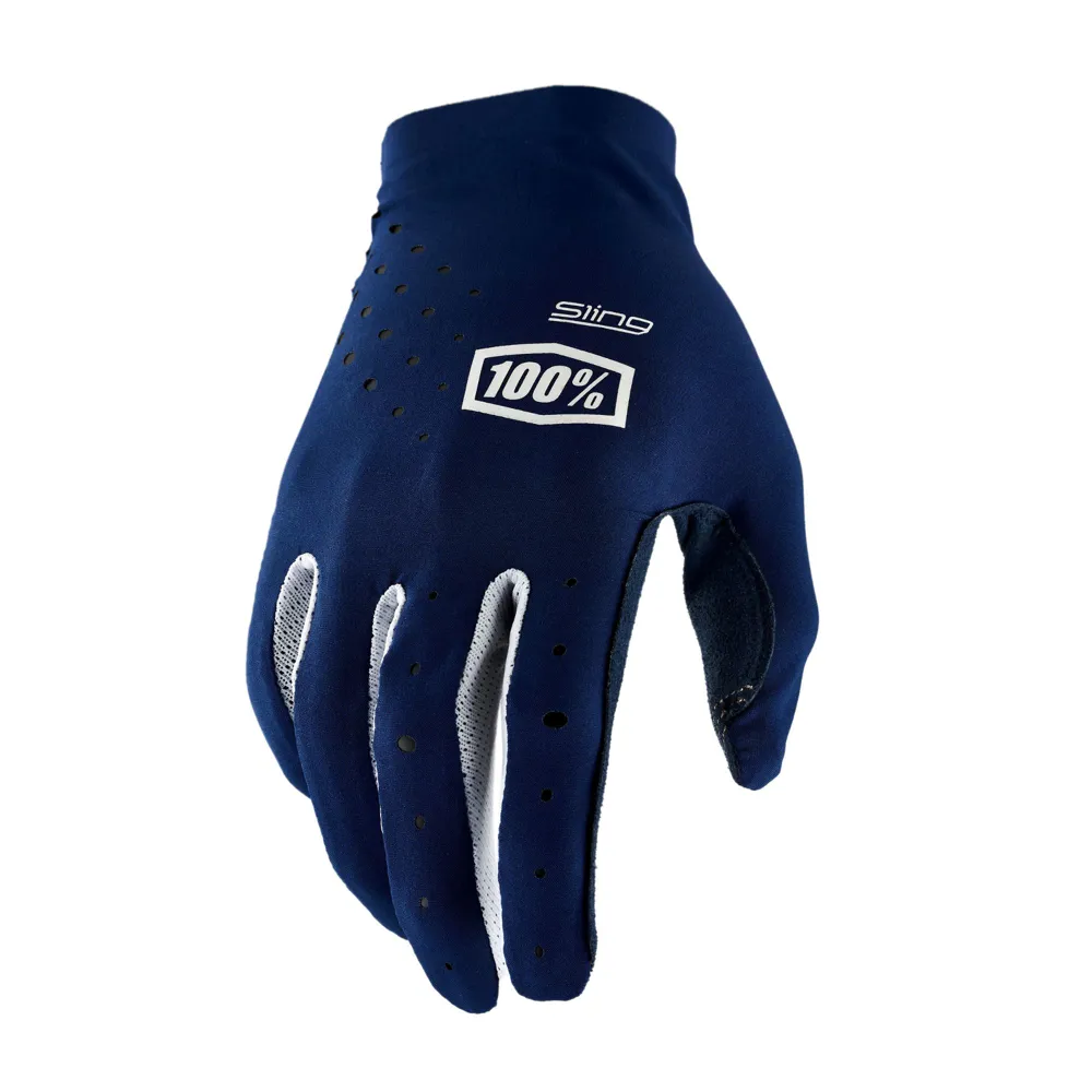 uPRISE Bikes 100 Percent Sling MX Long Finger Gloves - Navy | Price match, 365 day return s, 18-Month Warranty, Finance Available & Free UK Delivery