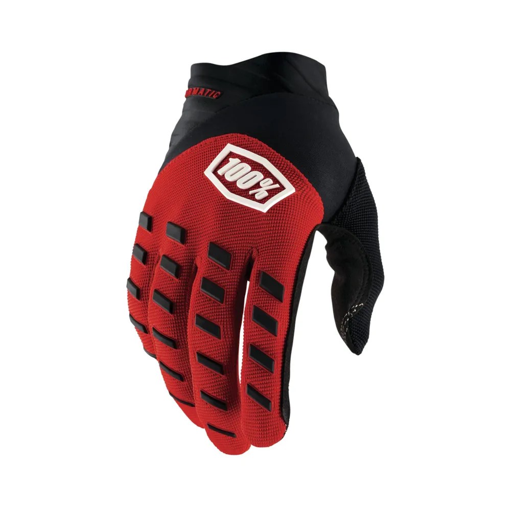 uPRISE Bikes 100 Percent Airmatic Long Finger Gloves - Red/Black | Price match, 365 day return s, 18-Month Warranty, Finance Available & Free UK Delivery