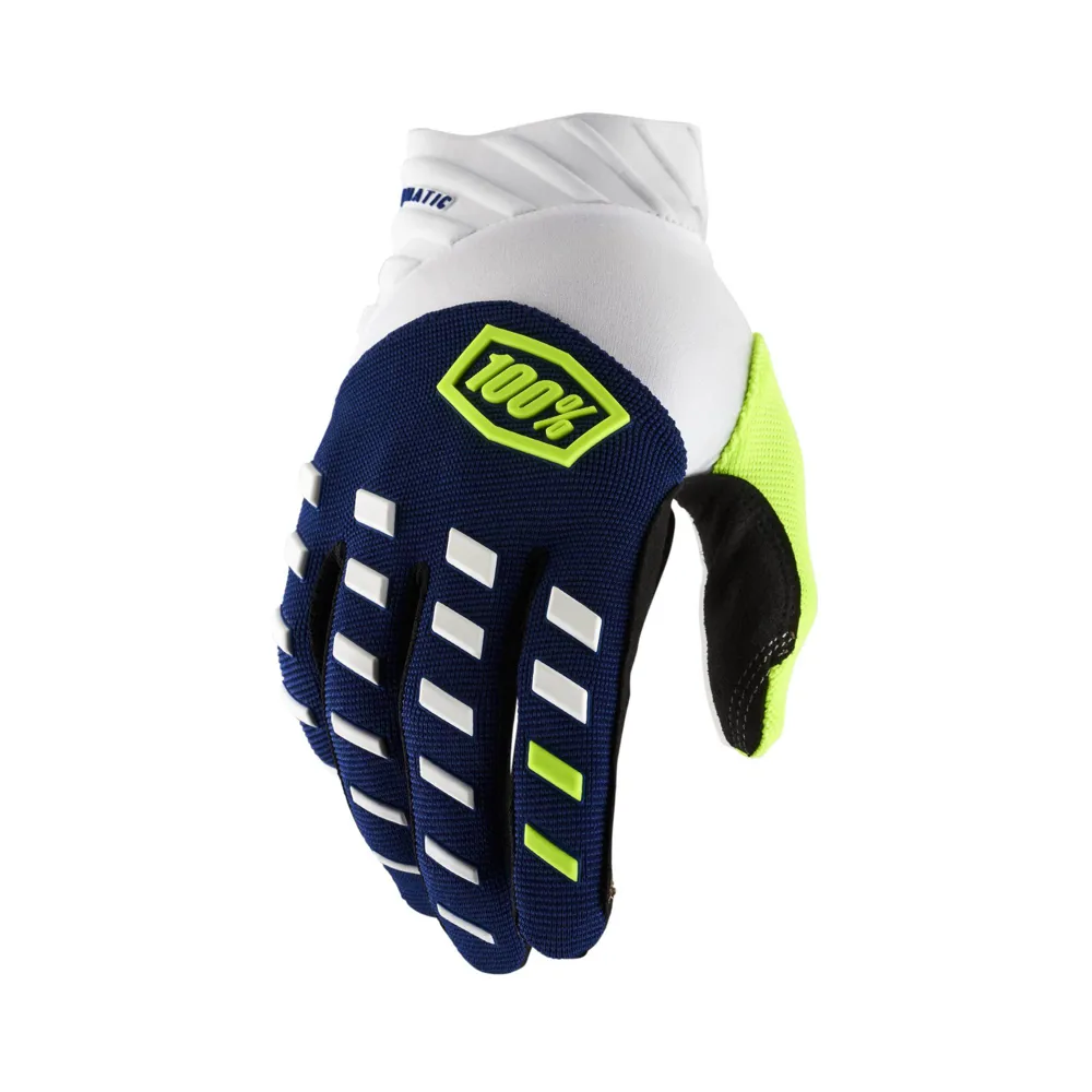 uPRISE Bikes 100 Percent Airmatic Long Finger Gloves - Navy/White | Price match, 365 day return s, 18-Month Warranty, Finance Available & Free UK Delivery