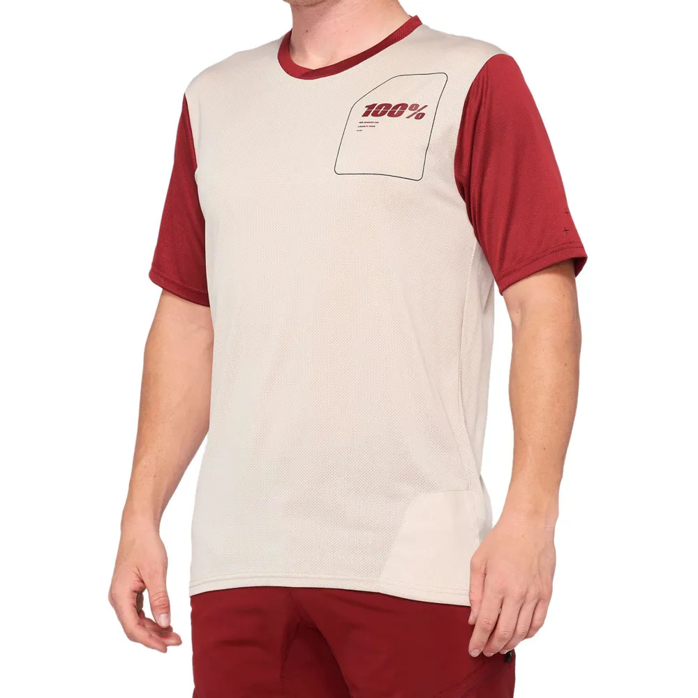 uPRISE Bikes 100 Percent Ridecamp Short Sleeve Jersey - Stone/Brick | Price match, 365 day return s, 18-Month Warranty, Finance Available & Free UK Delivery