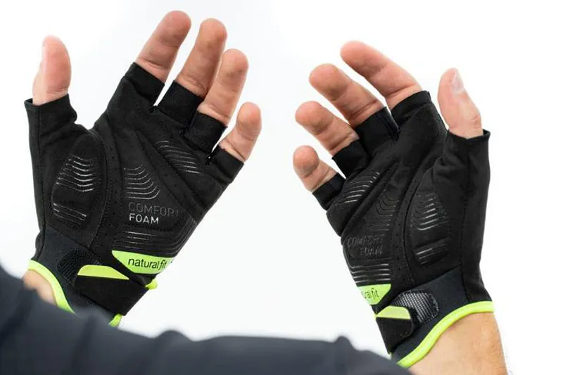 Cube X Natural Fit Short Finger Gloves - Grey/Yellow -5