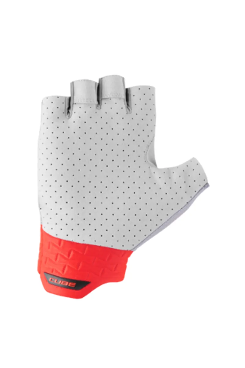 Cube Performance Short Finger Gloves - Grey/Red -1