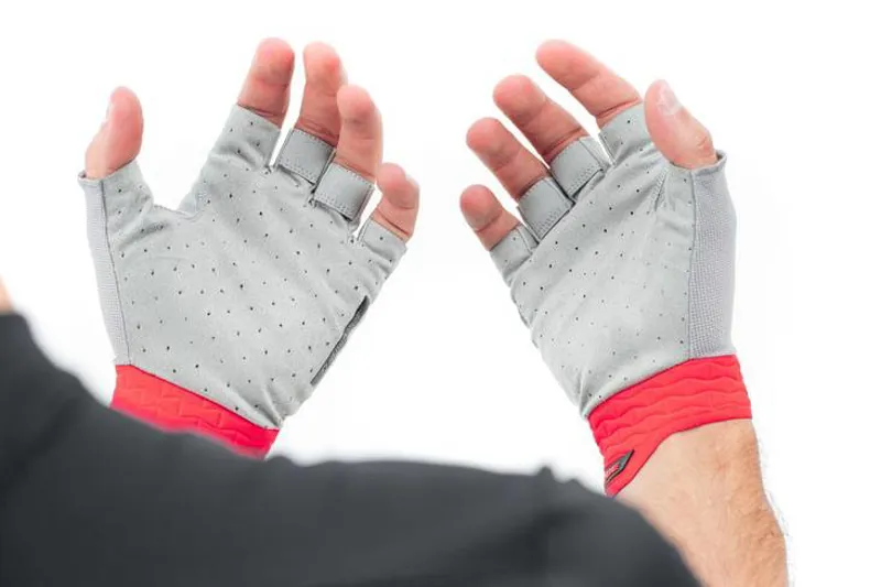 Cube Performance Short Finger Gloves - Grey/Red -5