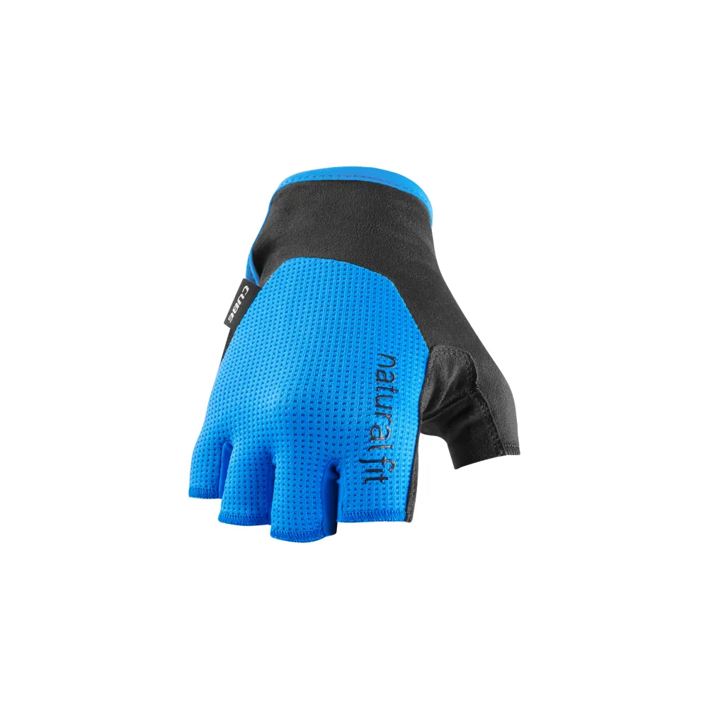 uPRISE Bikes Cube X Natural Fit Short Finger Gloves - Blue/Black | Price match, 365 day return s, 18-Month Warranty, Finance Available & Free UK Delivery