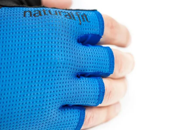 Cube X Natural Fit Short Finger Gloves - Blue/Black-3