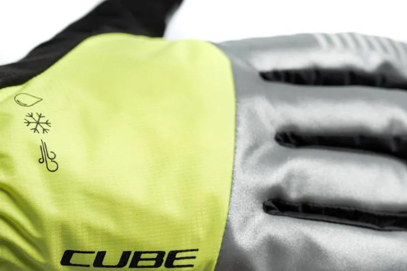 Cube Winter X Natural Fit Long Finger Gloves - Grey/Yellow -2