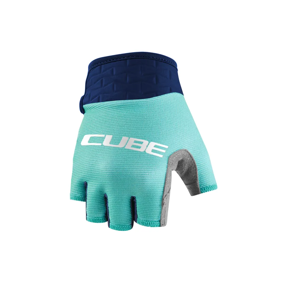 uPRISE Bikes Cube Performance Junior Short Finger Gloves - Blue/Mint | Price match, 365 day return s, 18-Month Warranty, Finance Available & Free UK Delivery
