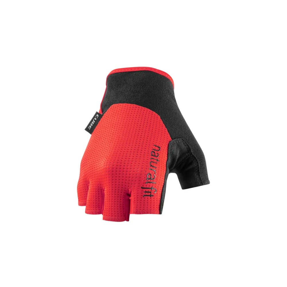 uPRISE Bikes Cube X Natural Fit Short Finger Gloves - Red | Price match, 365 day return s, 18-Month Warranty, Finance Available & Free UK Delivery