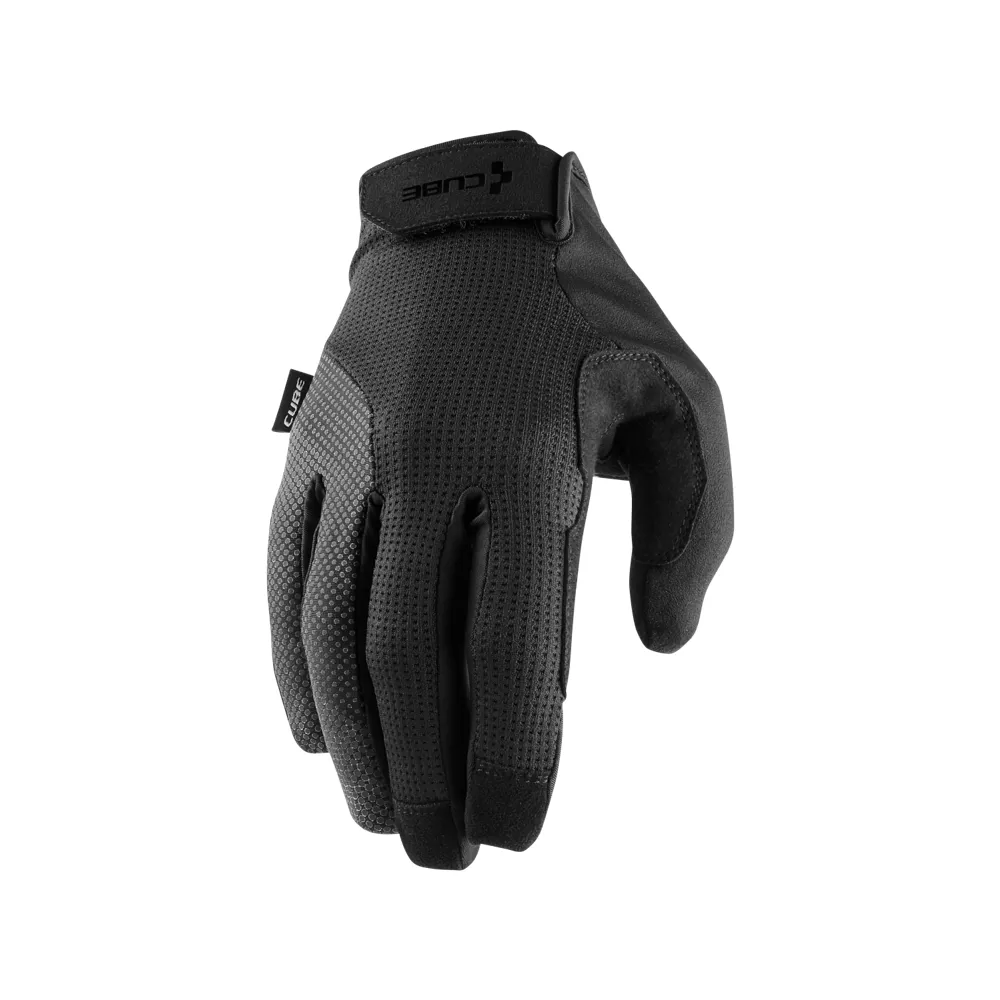uPRISE Bikes Cube Comfort Long Finger Gloves - Black/Grey | Price match, 365 day return s, 18-Month Warranty, Finance Available & Free UK Delivery