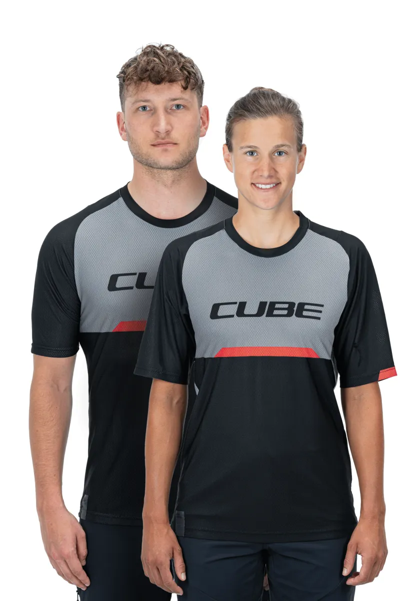 Cube Edge Round Neck Short Sleeve Jersey - Black/Grey -1