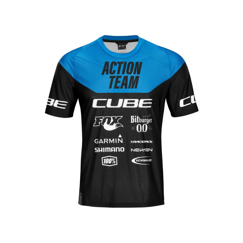 uPRISE Bikes Cube Edge Round Neck Short Sleeve Jersey - X Action Team | Price match, 365 day return s, 18-Month Warranty, Finance Available & Free UK Delivery