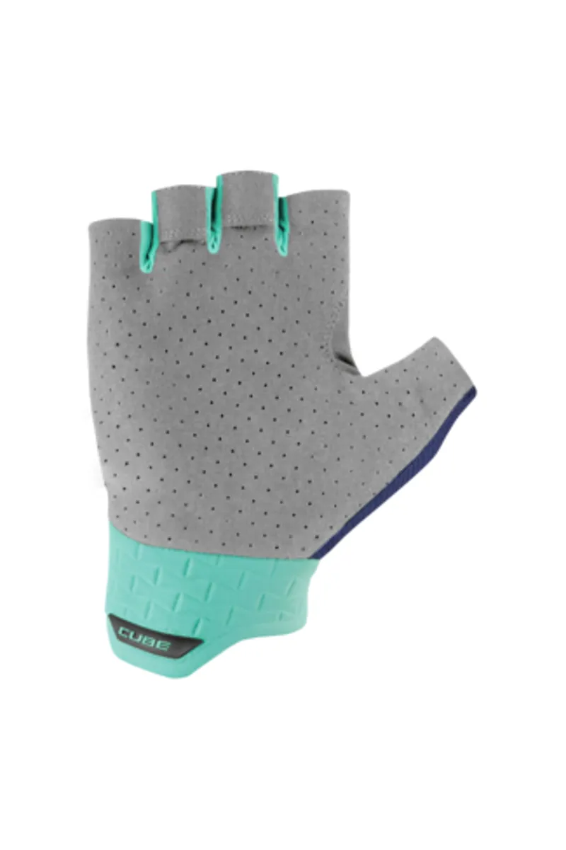 Cube Performance Short Finger Gloves - Blue/Mint -1