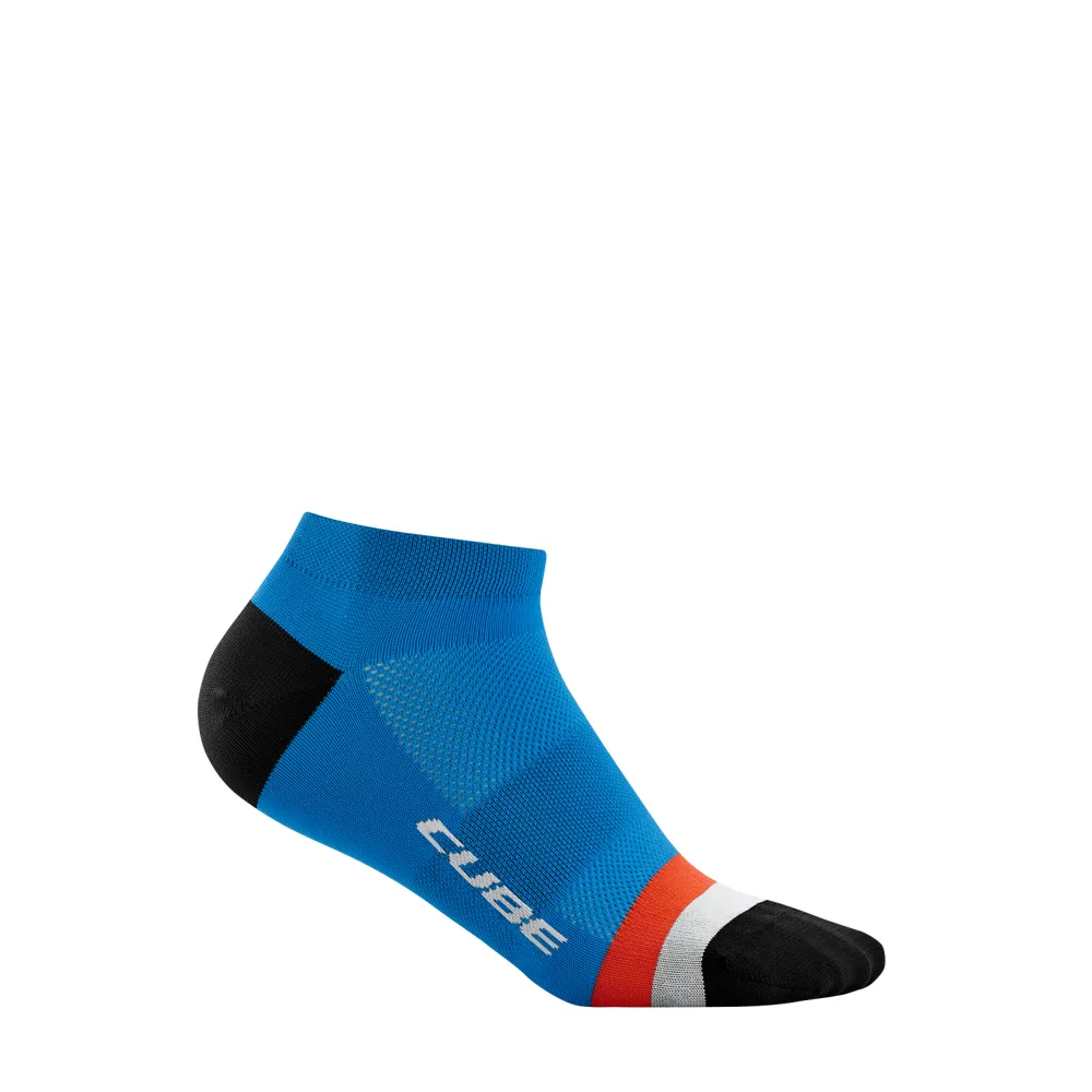 uPRISE Bikes Cube Low Cut Teamline Socks - Blue/Red/Grey | Price match, 365 day return s, 18-Month Warranty, Finance Available & Free UK Delivery