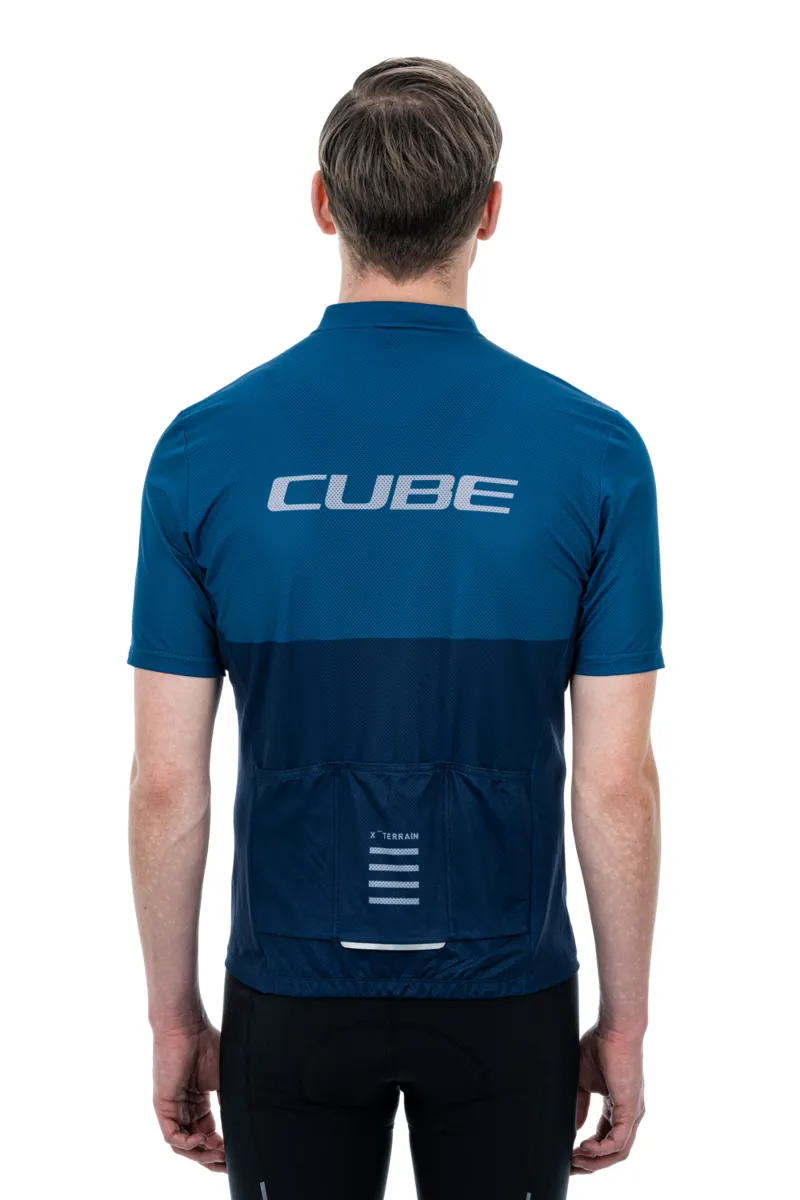 Cube ATX Full Zip Men's Short Sleeve Jersey - Blue-2