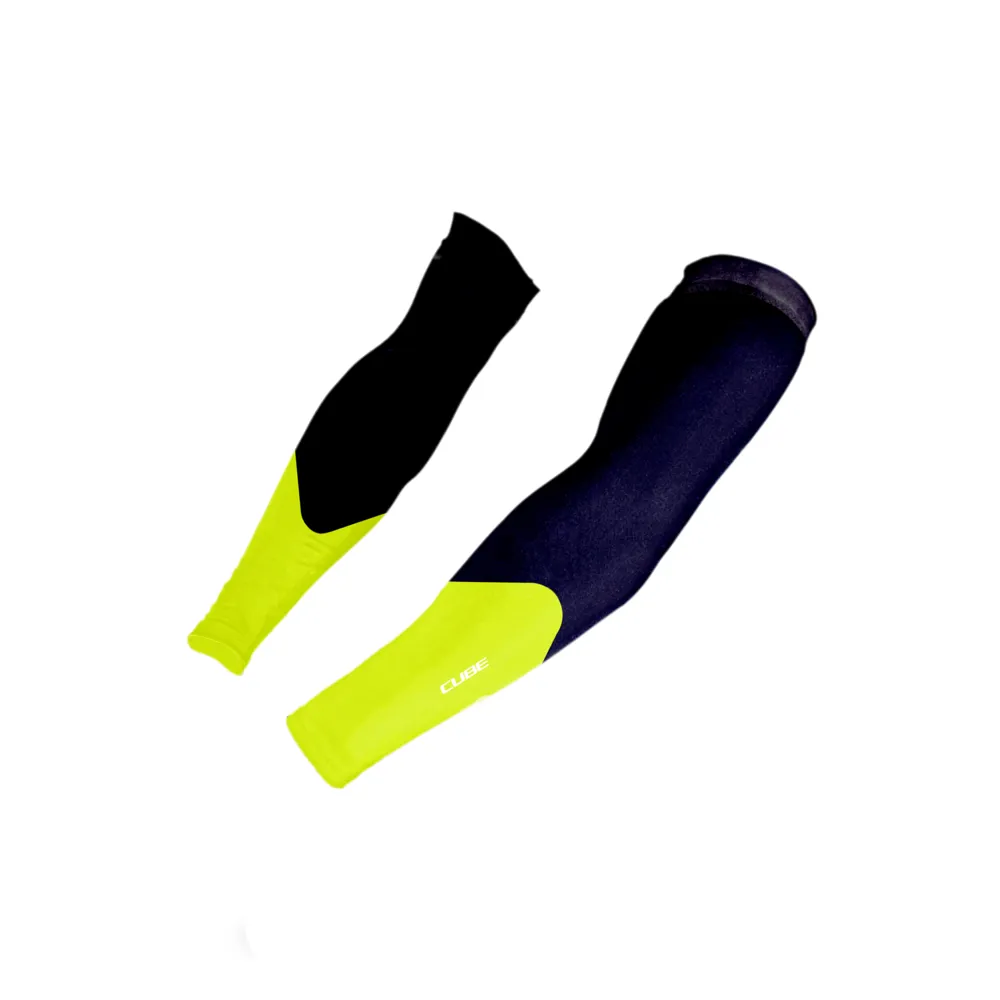 uPRISE Bikes Cube Safety Arm Warmers - Neon Yellow | Price match, 365 day return s, 18-Month Warranty, Finance Available & Free UK Delivery