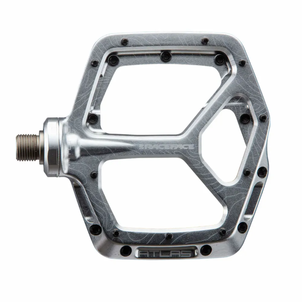 uPRISE Bikes Race Face Atlas Flat MTB Pedals - Silver | Price match, 365 day return s, 18-Month Warranty, Finance Available & Free UK Delivery