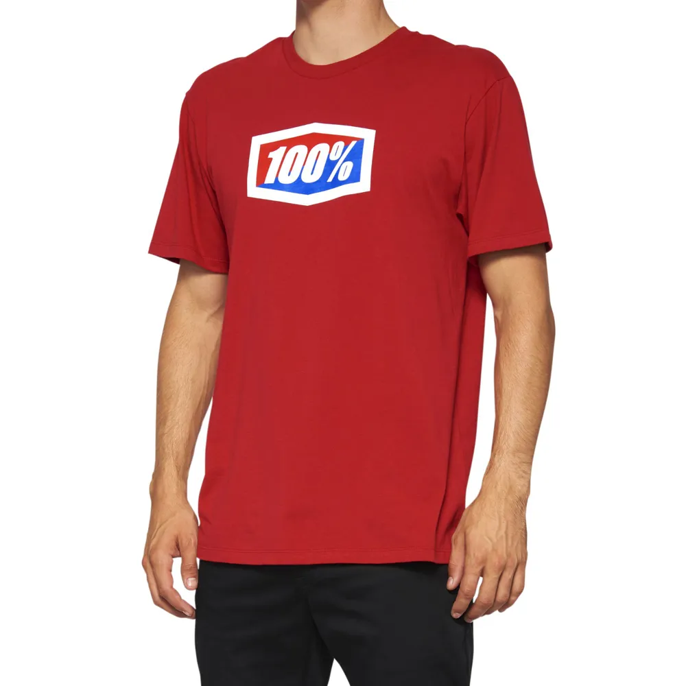 uPRISE Bikes 100 Percent Official Men's Short Sleeve T-Shirt - Red | Price match, 365 day return s, 18-Month Warranty, Finance Available & Free UK Delivery