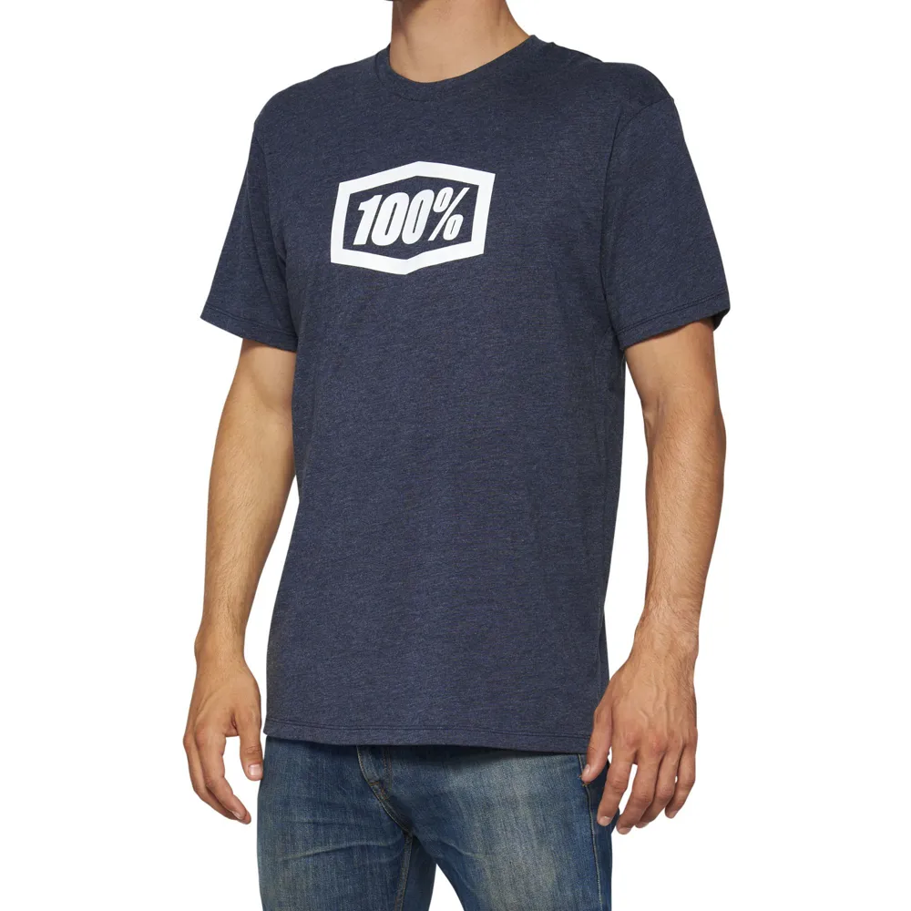 uPRISE Bikes 100 Percent Icon Men's Short Sleeve T-Shirt - Navy Heather | Price match, 365 day return s, 18-Month Warranty, Finance Available & Free UK Delivery