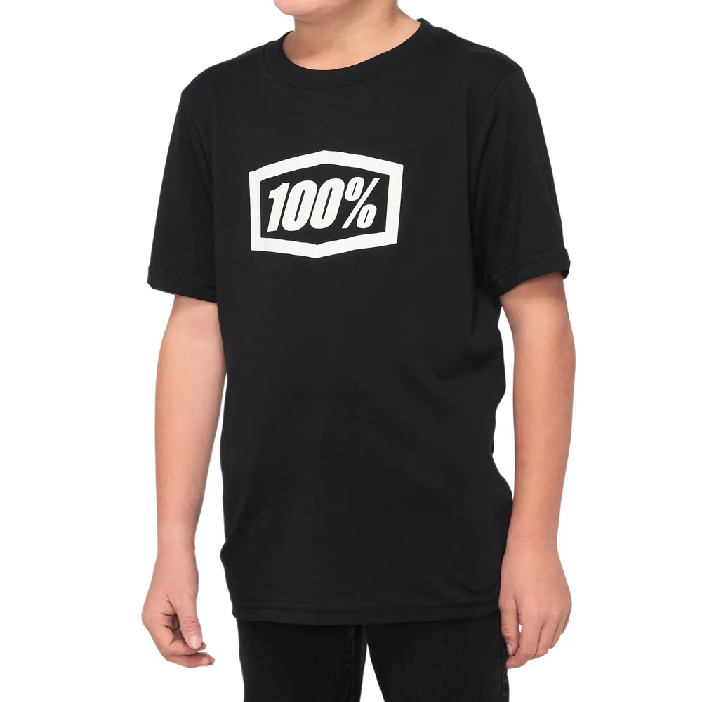 uPRISE Bikes 100 Percent Icon Youth Short Sleeve T-Shirt - Black | Price match, 365 day return s, 18-Month Warranty, Finance Available & Free UK Delivery