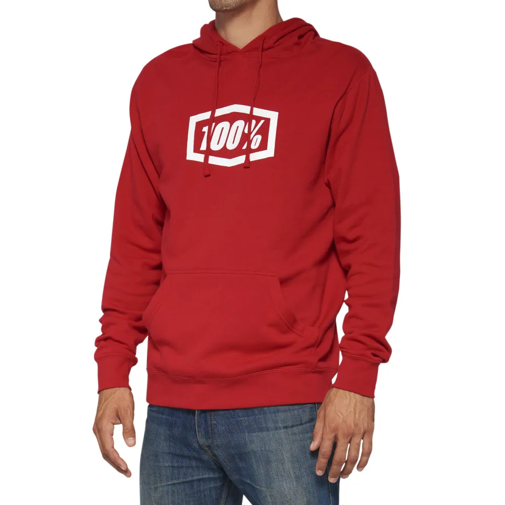 uPRISE Bikes 100 Percent Icon Pullover Men's Hoodie - Deep Red | Price match, 365 day return s, 18-Month Warranty, Finance Available & Free UK Delivery