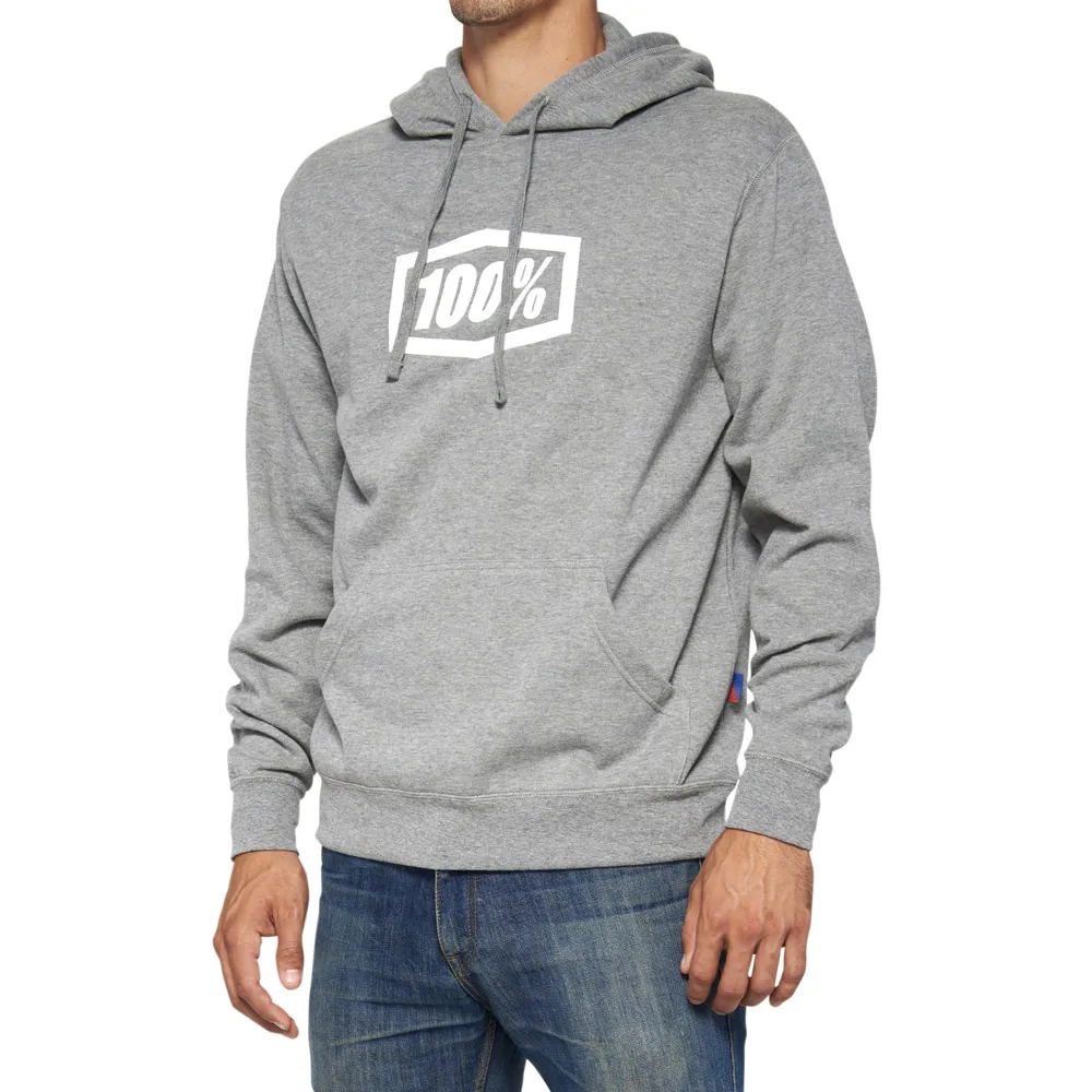 uPRISE Bikes 100 Percent Icon Pullover Men's Hoodie - Heather Grey | Price match, 365 day return s, 18-Month Warranty, Finance Available & Free UK Delivery