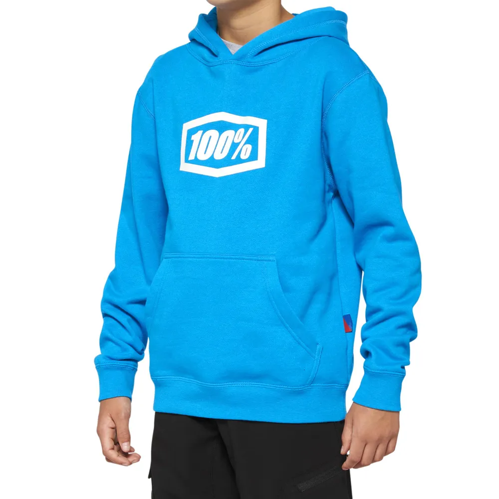 uPRISE Bikes 100 Percent Icon Pullover Youth Hoodie - Sky Blue | Price match, 365 day return s, 18-Month Warranty, Finance Available & Free UK Delivery