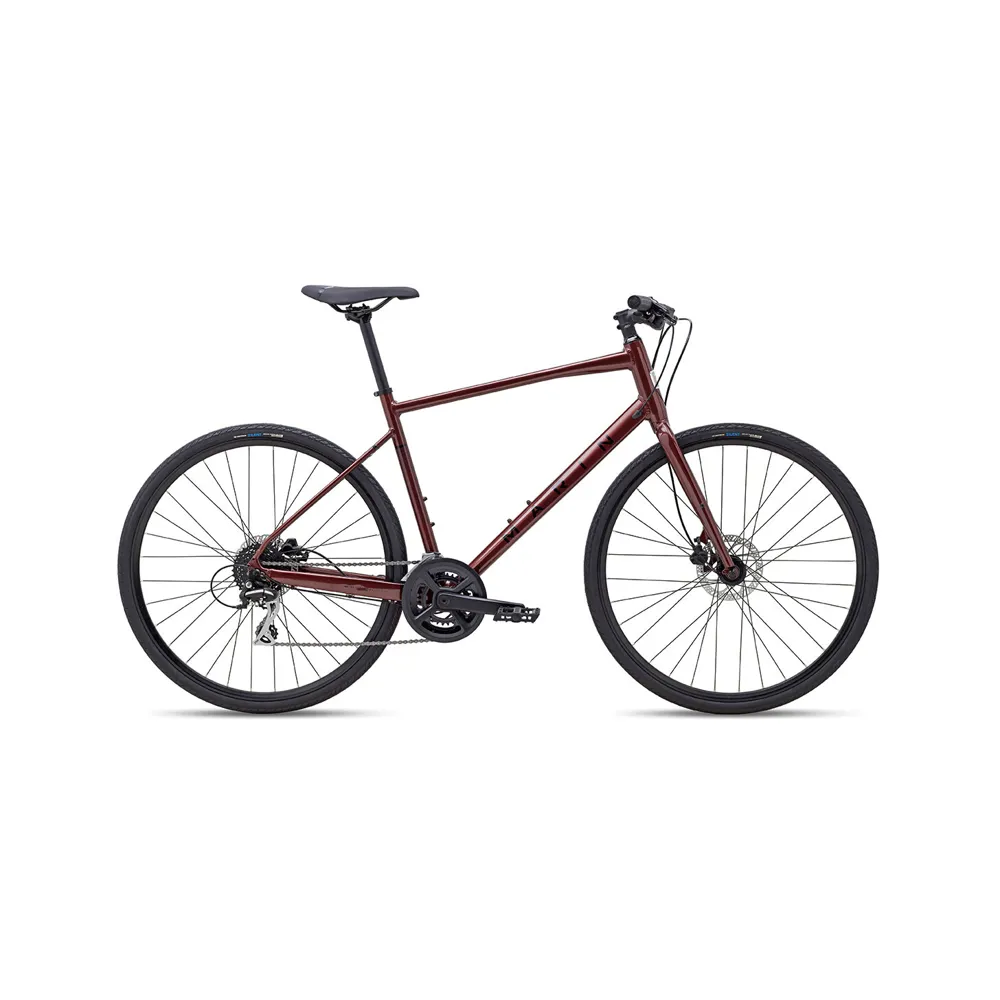 uPRISE Bikes Marin Fairfax 2 2024 Hybrid Bike - Red/Black | Price match, 365 day return s, 18-Month Warranty, Finance Available & Free UK Delivery