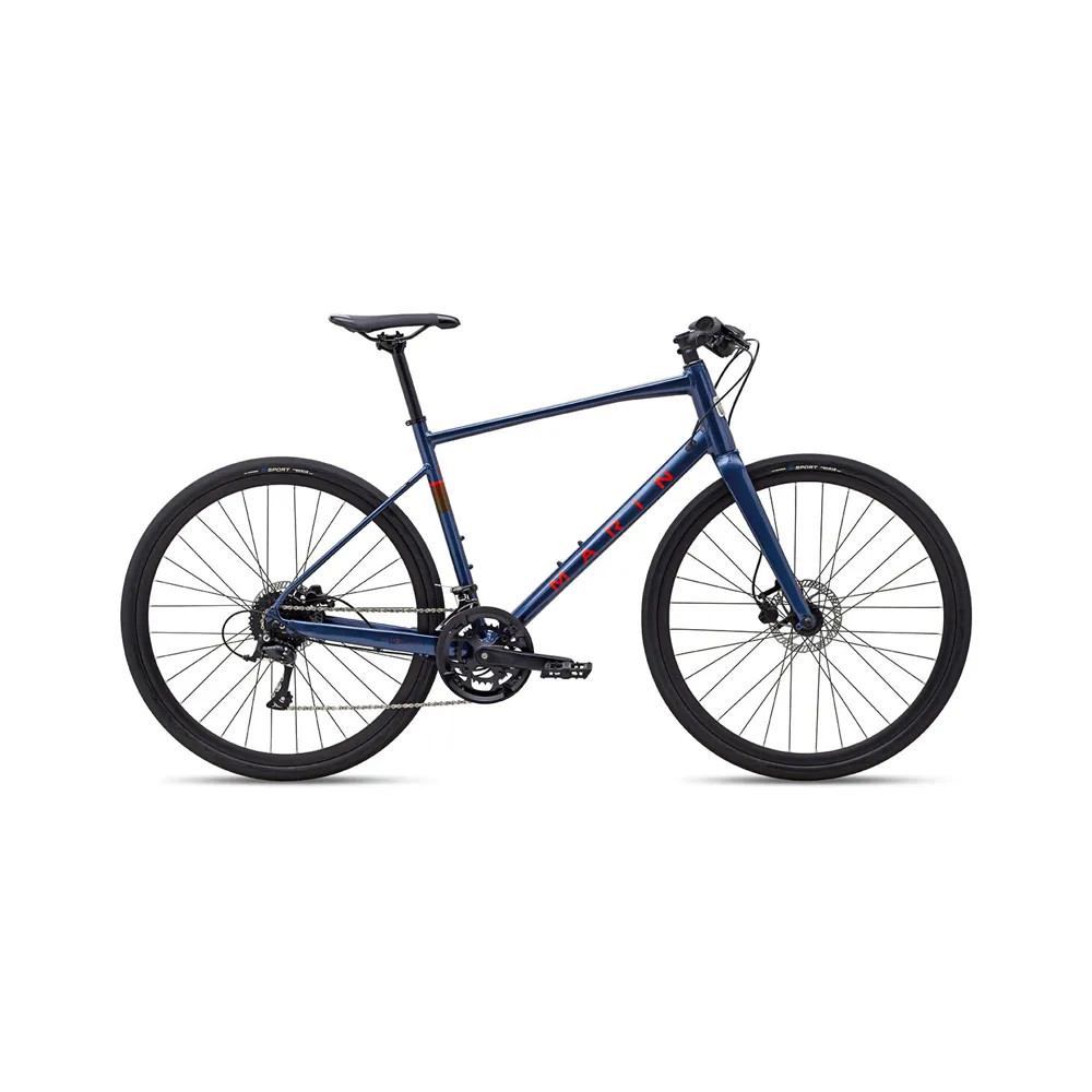 uPRISE Bikes Marin Fairfax 3 2024 Hybrid Bike - Gloss Dark Blue | Price match, 365 day return s, 18-Month Warranty, Finance Available & Free UK Delivery
